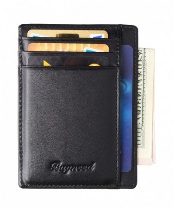 Mens RFID Blocking Slim Front Pocket Wallet Thin Leather Credit Card ...