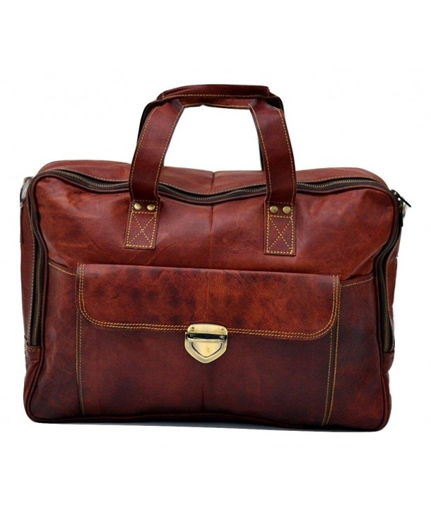 Genuine Leather Messenger Weekend Briefcase