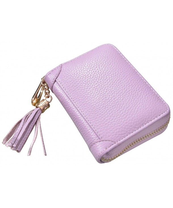 Womens RFID Blocking Leather Credit Card Holder Wallet 20 Card Slots ...