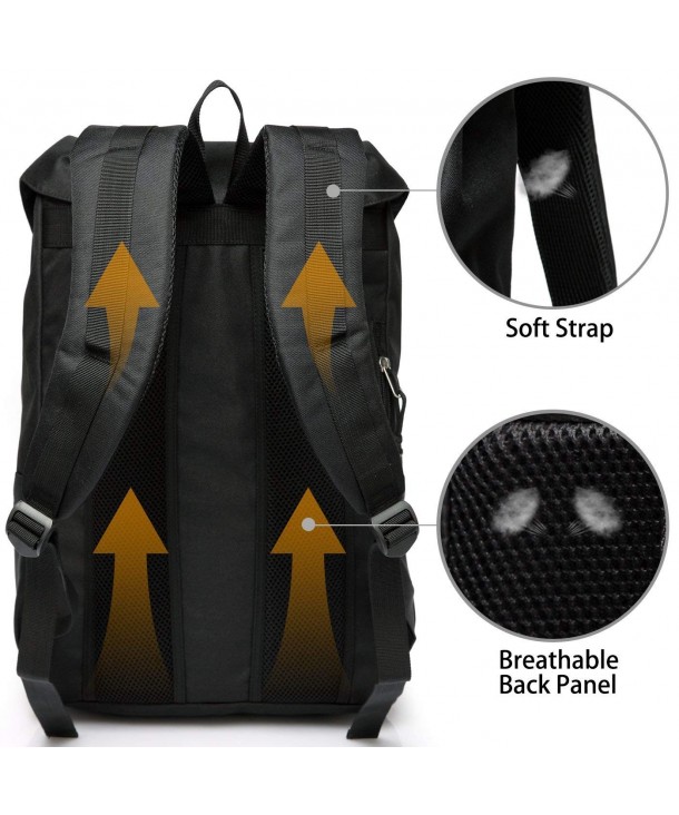Backpack Lightweight Rucksack with15 6in - Black - CH12K4BQIPR