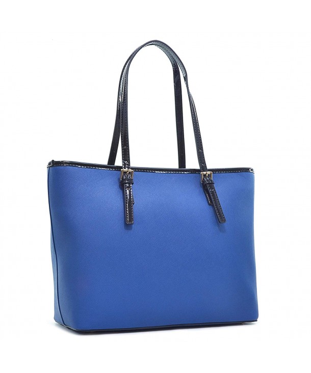 Women Classic Handbags Designer Carry All Tote Bags Shoulder Purses Work Bags - 6533 Blue ...