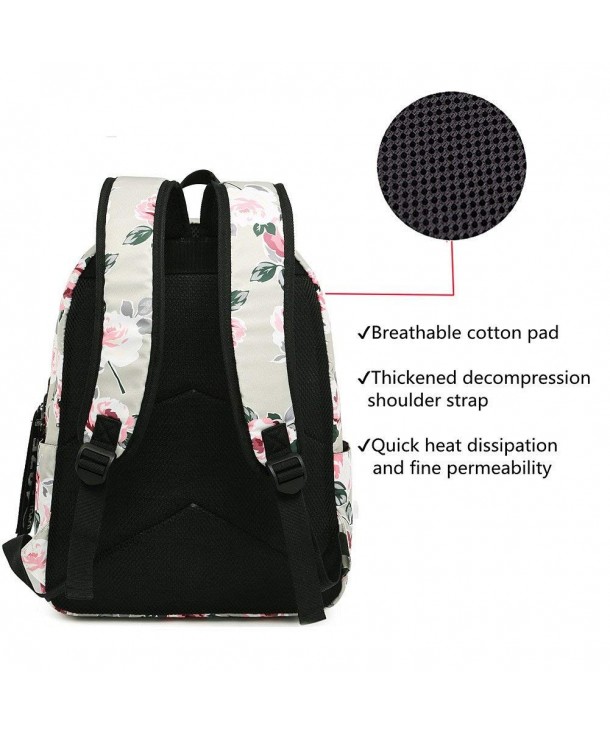 Backpack College Bookbag Shoulder - Peony Black - C418GNEQYEN