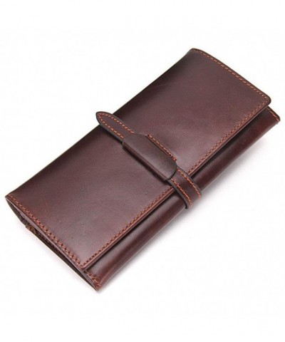 Genuine Leather Bifold Clutch Secretary