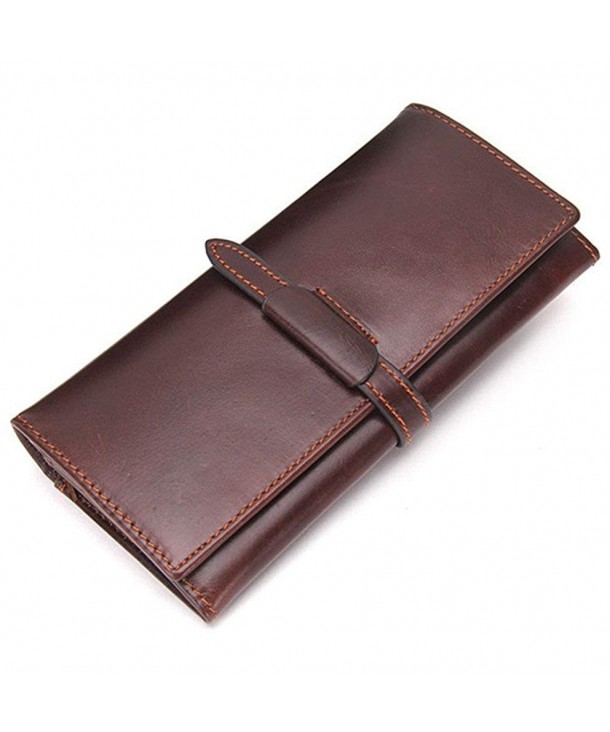 Genuine Leather Bifold Clutch Secretary