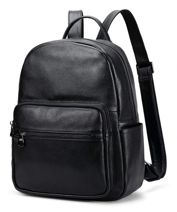 Hot Style Real Leather Backpack Casual Daypacks Bag - Black - CY12O0G0PLZ