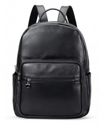 Hot Style Real Leather Backpack Casual Daypacks Bag - Black - CY12O0G0PLZ