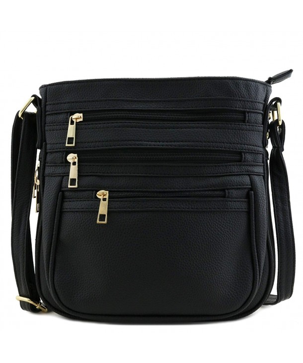 Multi Zipper Pocket Expandable Crossbody