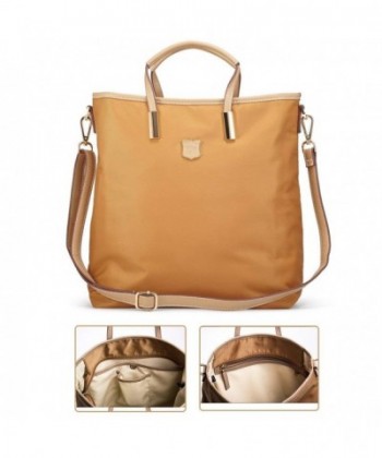 Capacity Top Handle Handbags Multi pocket - Coffee Gold - CV18DWECZYU