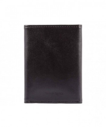 Men's Tri-Fold Leather Slim Wallet- Holds Up to 25 Cards - Black ...
