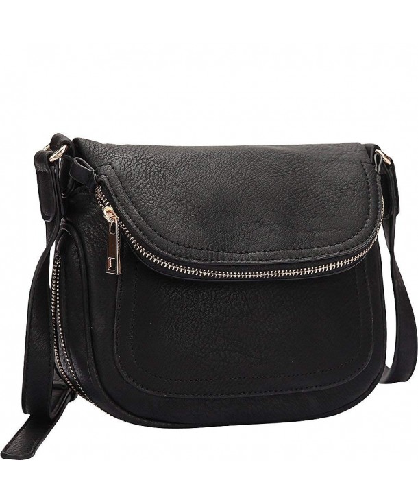 Dasein Front Flap Crossbody Black