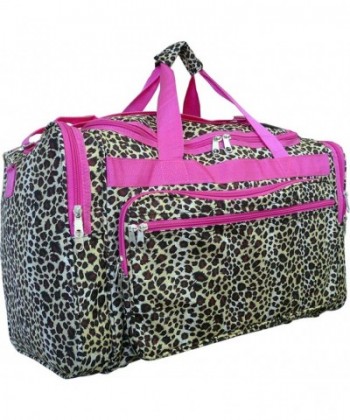 Women Fashion Duffel Leopard Pink Trim