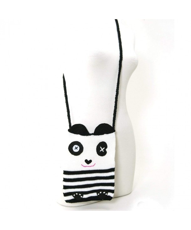 Knitted Panda Cross Body Shoulder Bag - Black/White - CL11GSPUX37