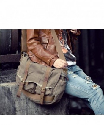 Vintage Style Large Canvas Messenger Bag (Military Green) - Military ...
