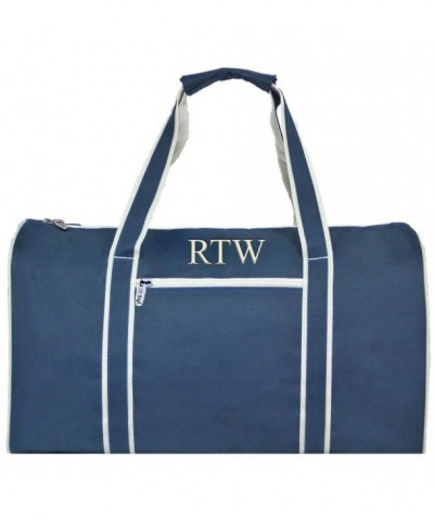 Personalized Unisex Navy Duffle Beige