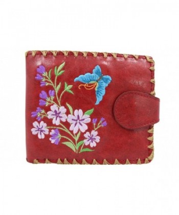 Lavishy Flower Butterfly Embroidery Leather