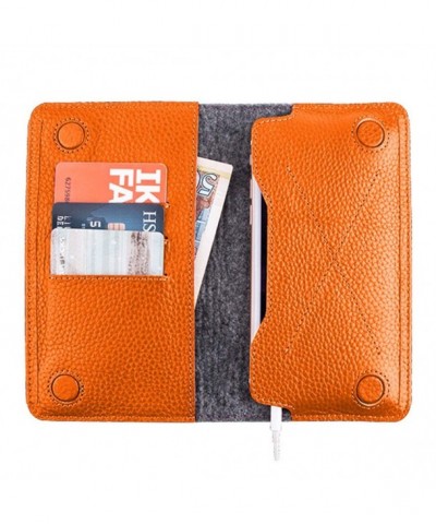 Genuine Leather Wallets Women Orange 2018