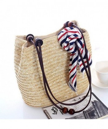 Women's Bucket Straw Bag Woven Crossbody Purse Shoulder Handbag with ...