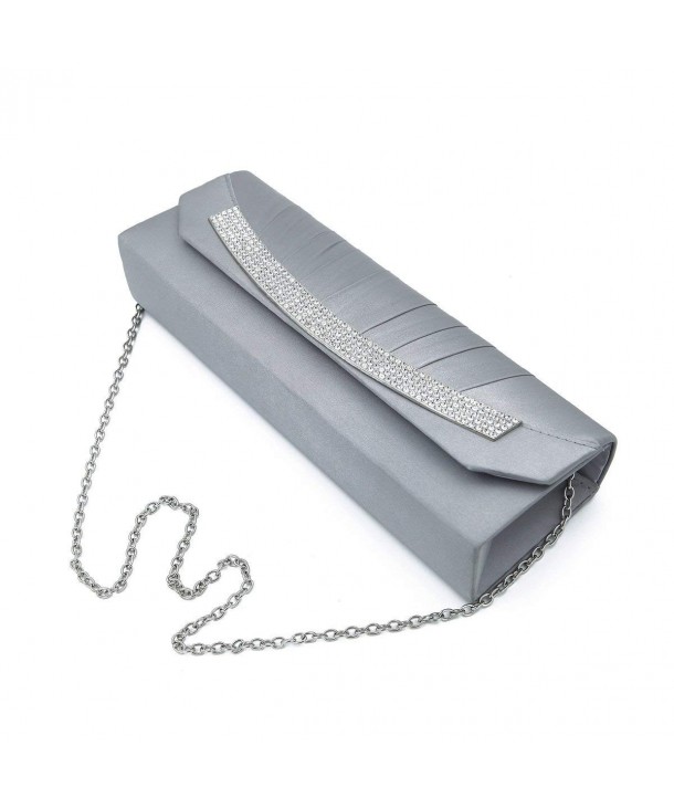 Elegant Pleated Rhinestones Clutch Evening