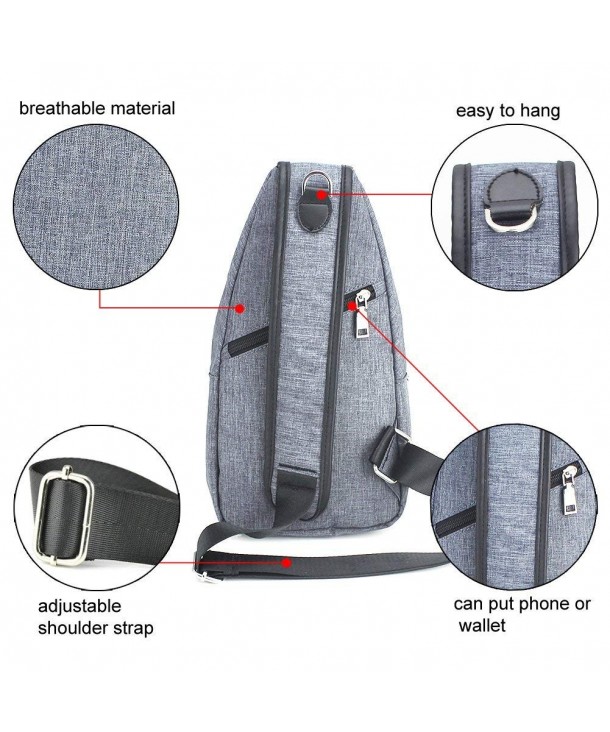 Backpack Outdoor Daypack Shoulder Crossbody - Grey - C018648OHZU
