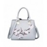 Donalworld Flower Handbag Embroidery Leather