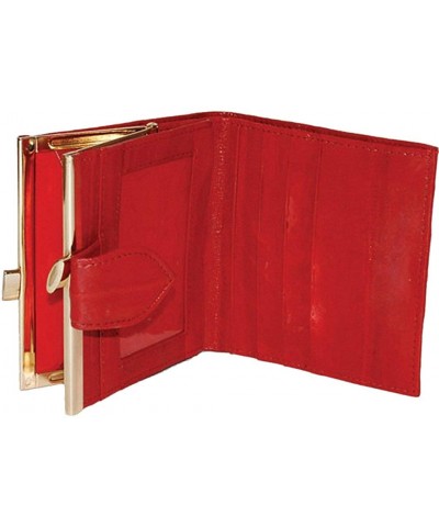 French Frame Eelskin Wallet Red