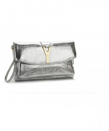 Buckle Shining Cross Handbag Silver