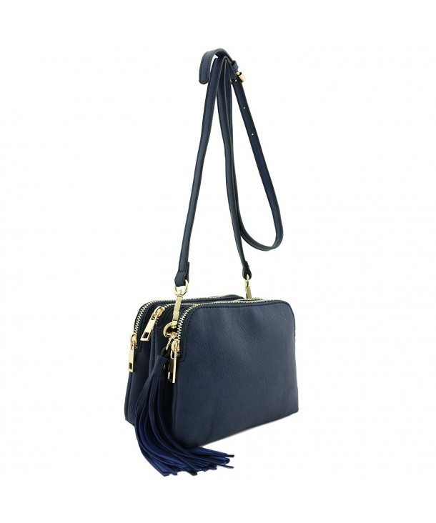 Triple Compartment Mini Crossbody Tassel