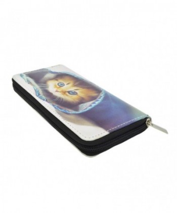 Kitty Animal Leather Around Wallet