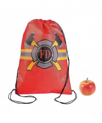 Firefighter Drawstring Backpacks 12 ct