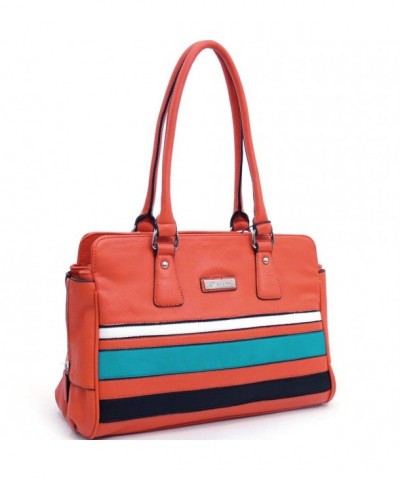 Dasein Multicolor Striped Leather Shoulder