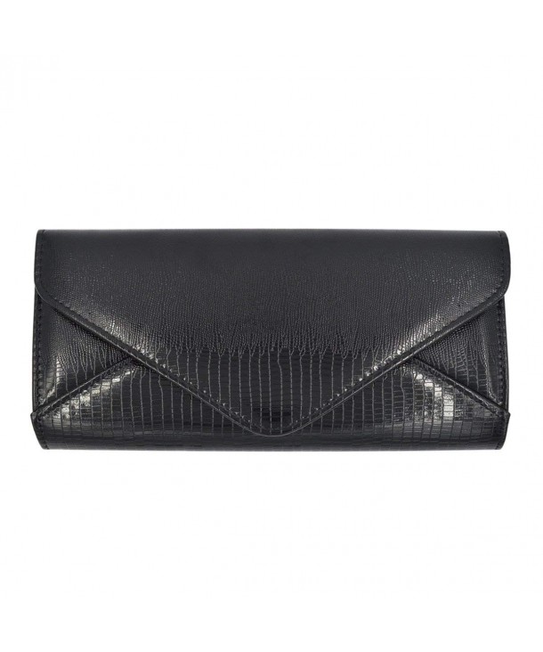 Leather Textured Envelope Evening Handbag