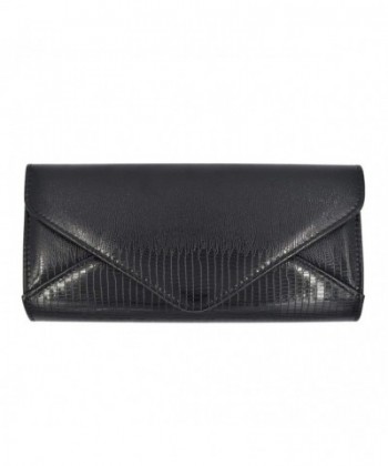 Leather Textured Envelope Evening Handbag