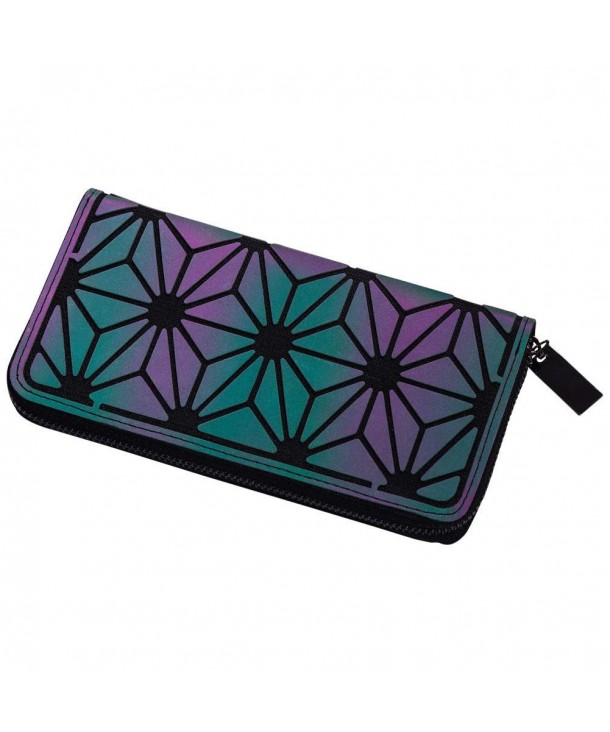 LANPA Holographic Geometric Clutch Wallet