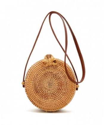 Handmade Rattan leather Shoulder Crossbody