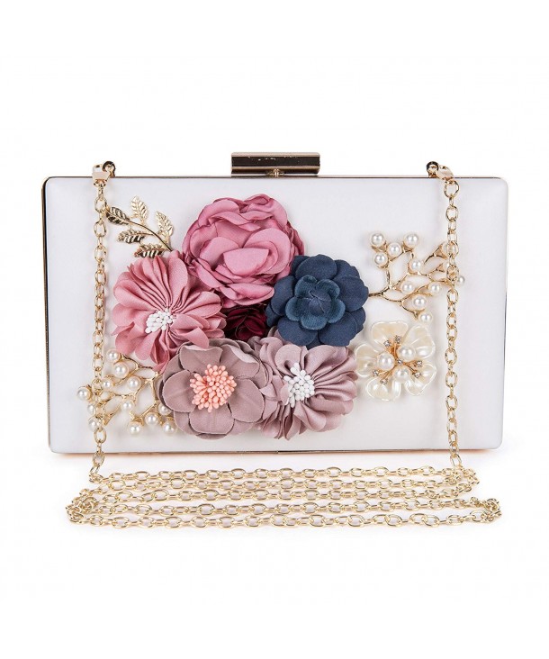 Women's New Evening Handbags Flower Clutch Pearl Bags Wedding Clutch ...