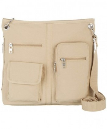 Multi-Pocket Crossbody Handbag - Khaki - C917YENILAE
