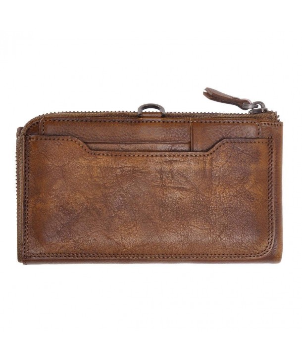 ZLYC Handmade Leather Clutch Removable