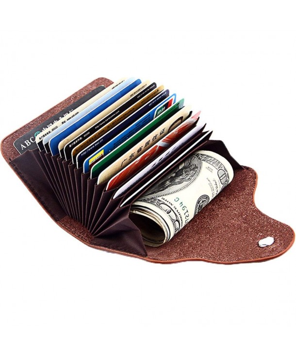 Credit Card Holder Wallet Genuine Leather for Men Women - 13 Card Slots - Black - CD18CQ8UYT0