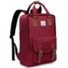 Backpack VASCHY Vintage Water Resistant Burgundy