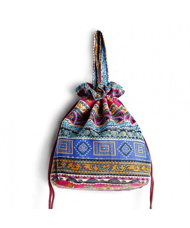 Ethnic Style Cotton Fabrics Handbag Multicolored Travel Women Everyday ...