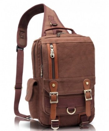 KAUKKO Canvas Leather Crossbody Messenger