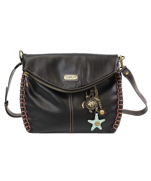 Charming Black Crossbody Bag With Flap Top and Zipper or Shoulder Handbag - Turtle Black ...