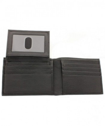 Men's Leather Bifold Wallet Removable Flip Up ID Window - Black ...