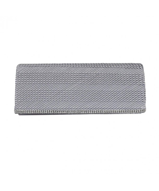 Silver Flap Clutch Purse Rhinestone