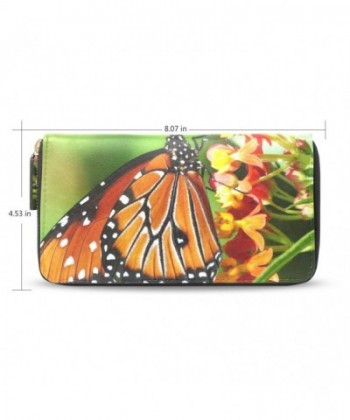 Womens Butterfly Leather Wallet Zippered