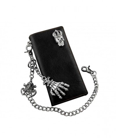 Skull Biker Leather Wallet Jeans