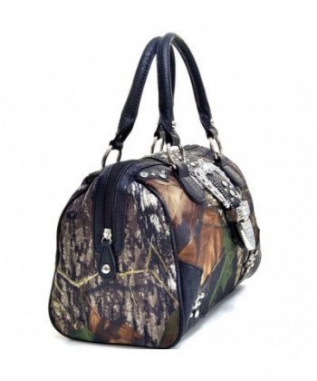 Mossy Oak Camo Rhinestone Studded Buckle Western Tote Bag with Faux ...