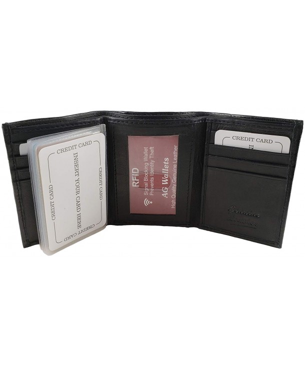 Wallets Blocking Genuine Leather Trifold