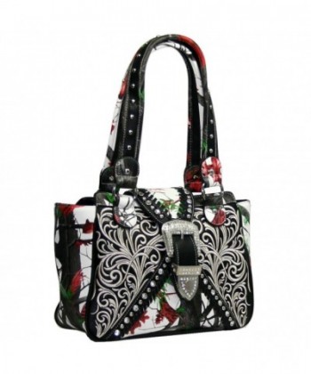 Western Concealed Embroidered Buckle Handbag