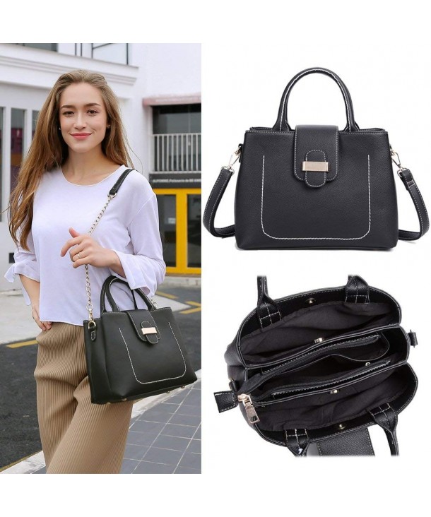 Satchel Handbags Shoulder Leather Compartment